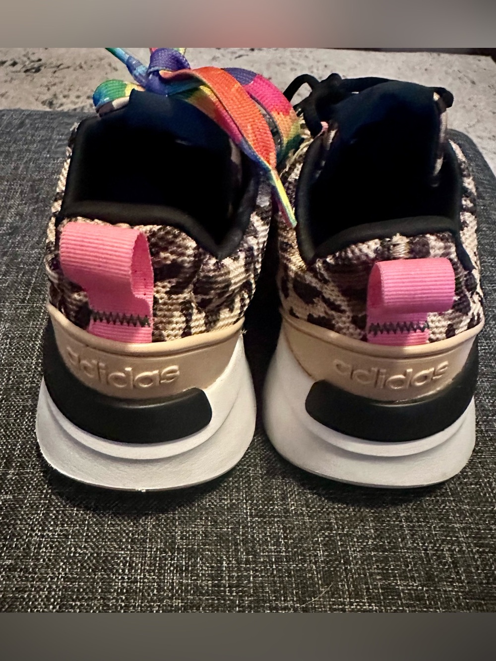 adidas Kids Leopard Print Racer TR21 Lace Up Sneakers - Picture 4 of 9